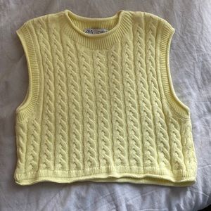 Zara yellow knit sweater vest S